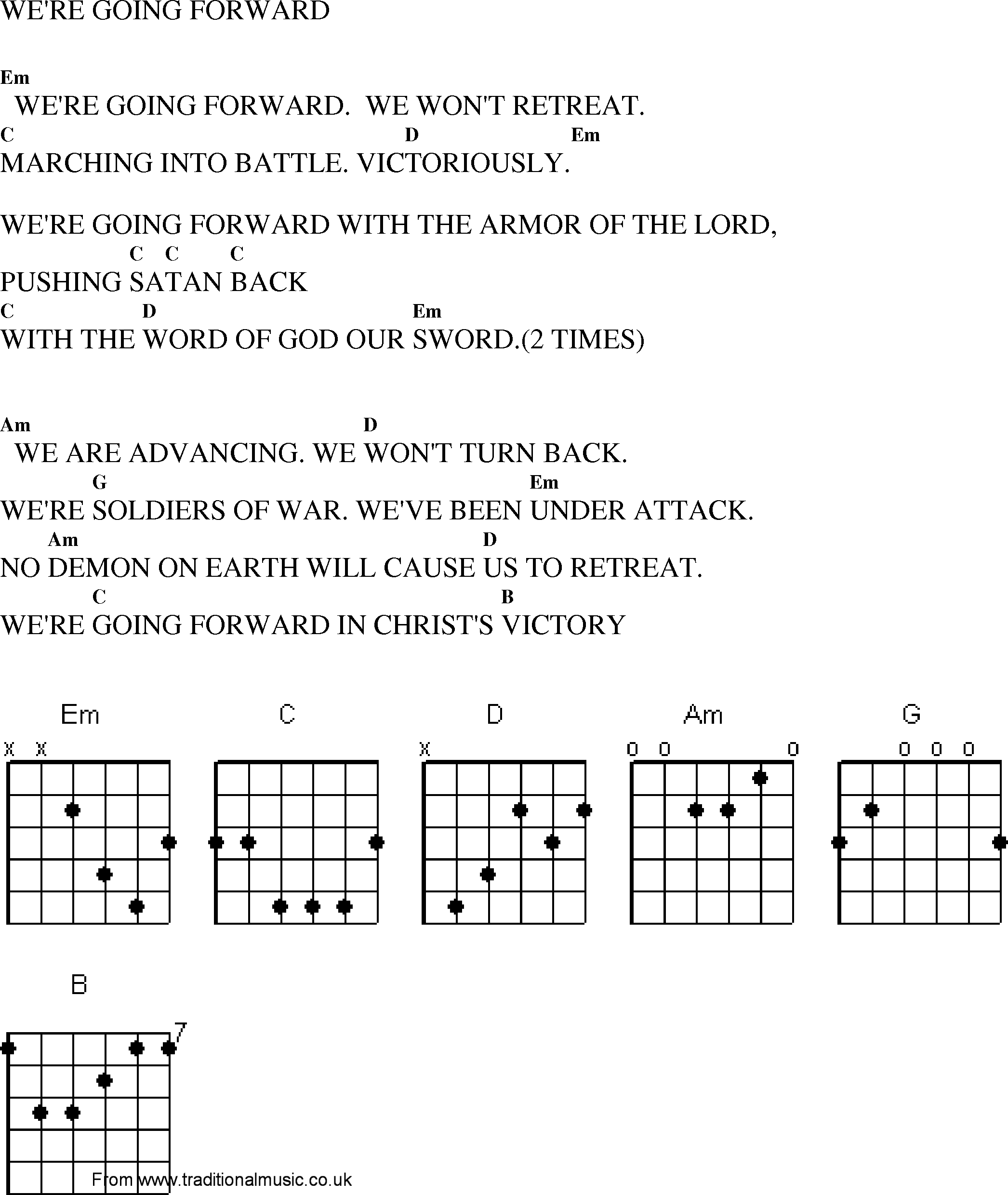 Gospel Song: were_going_forward, lyrics and chords.