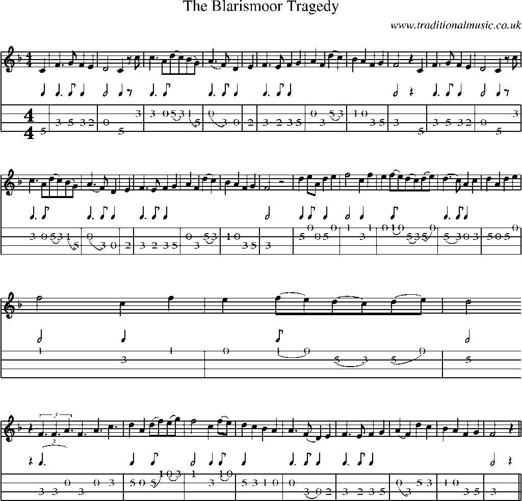 Mandolin Tab and Sheet Music for The Blarismoor Tragedy