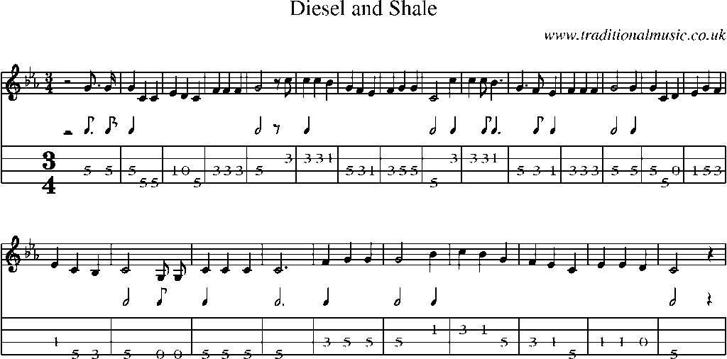 Mandolin Tab and Sheet Music for Diesel And Shale