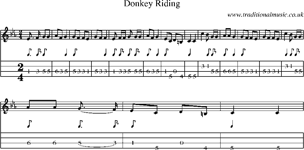 Mandolin Tab and Sheet Music for Donkey Riding