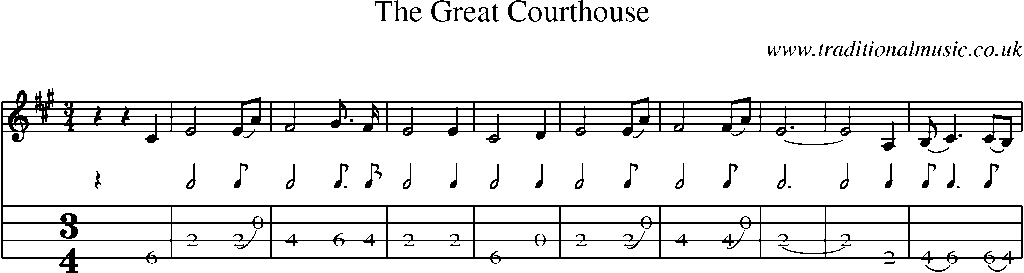 Mandolin Tab and Sheet Music for The Great Courthouse