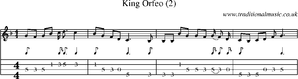 Mandolin Tab and Sheet Music for King Orfeo (2)