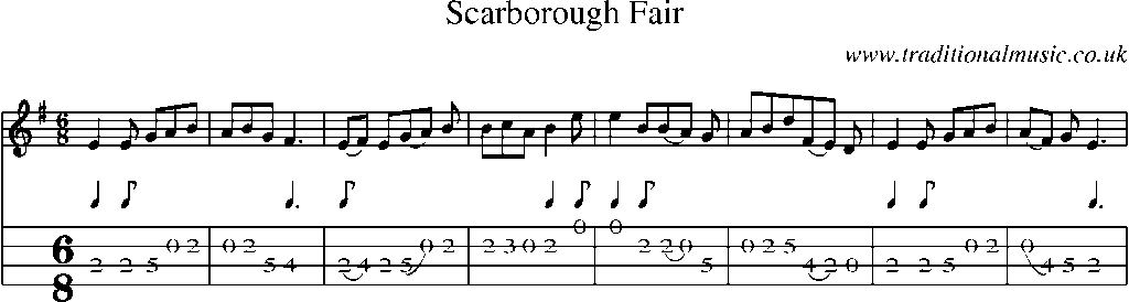 Mandolin Tab and Sheet Music for Scarborough Fair(1)