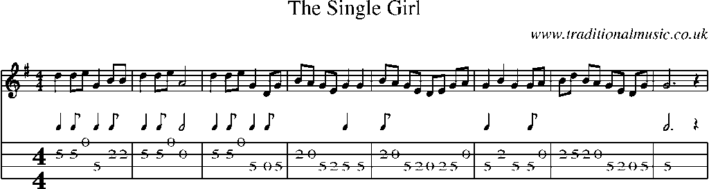 Mandolin Tab and Sheet Music for The Single Girl