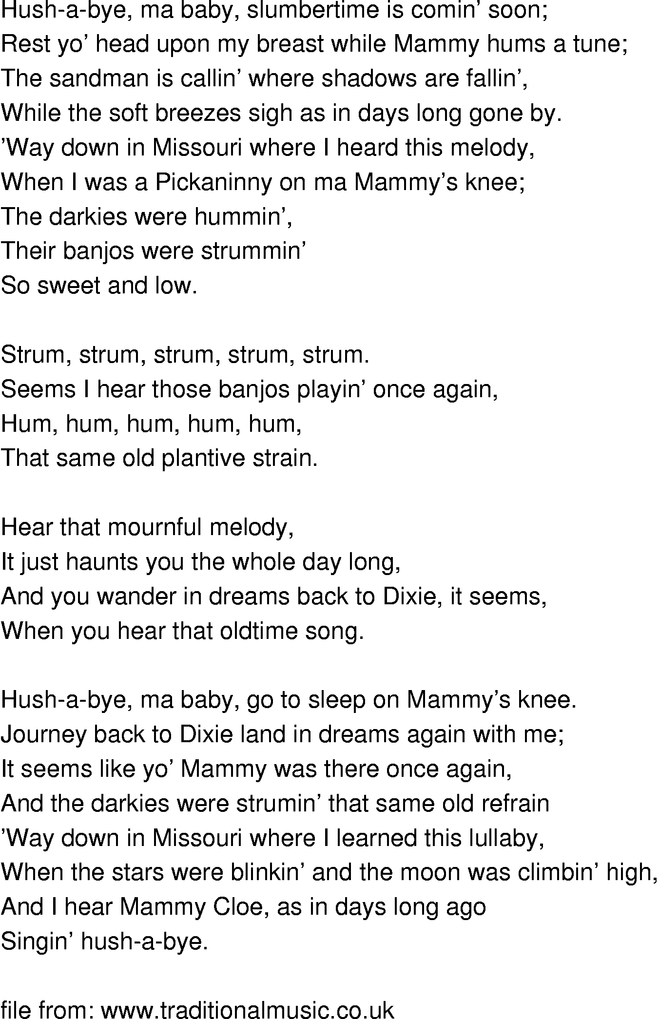 Old-Time (oldtimey) Song Lyrics - missouri waltz