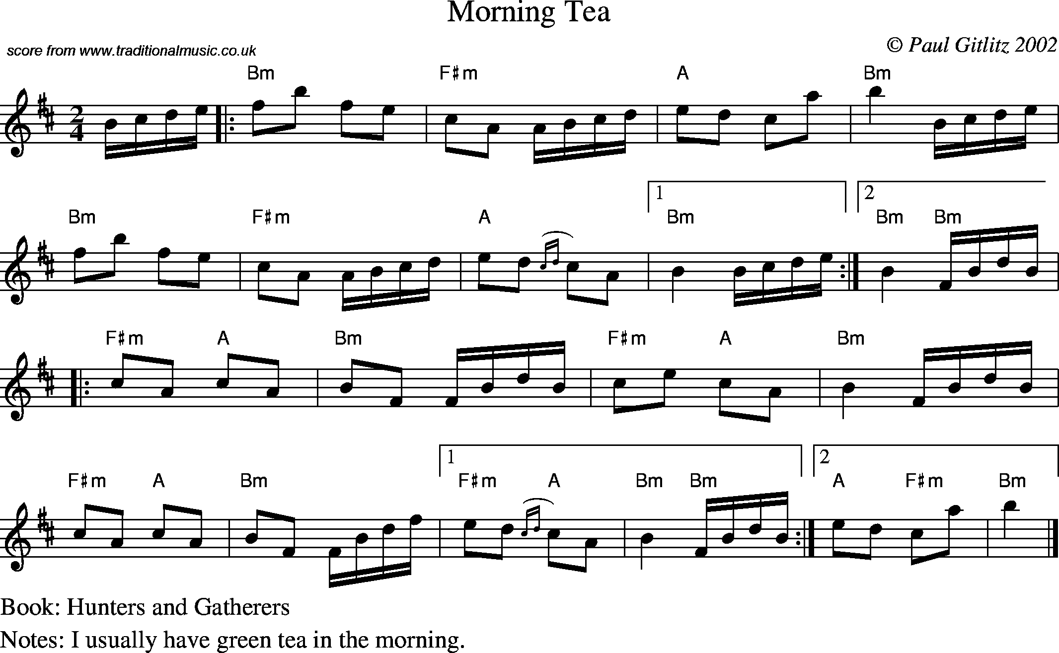 Sheet Music Score for Polka - Morning Tea