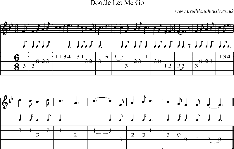 Guitar Tab and Sheet Music for Doodle Let Me Go