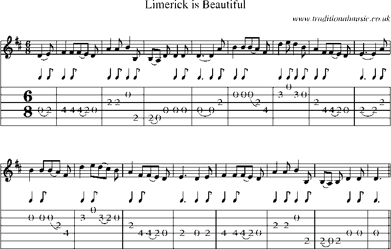 Guitar Tab and Sheet Music for Limerick Is Beautiful
