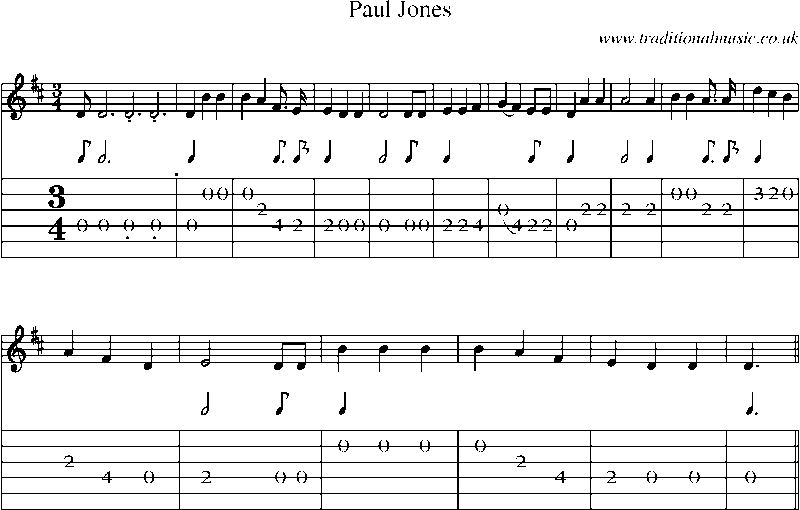 Guitar Tab and Sheet Music for Paul Jones