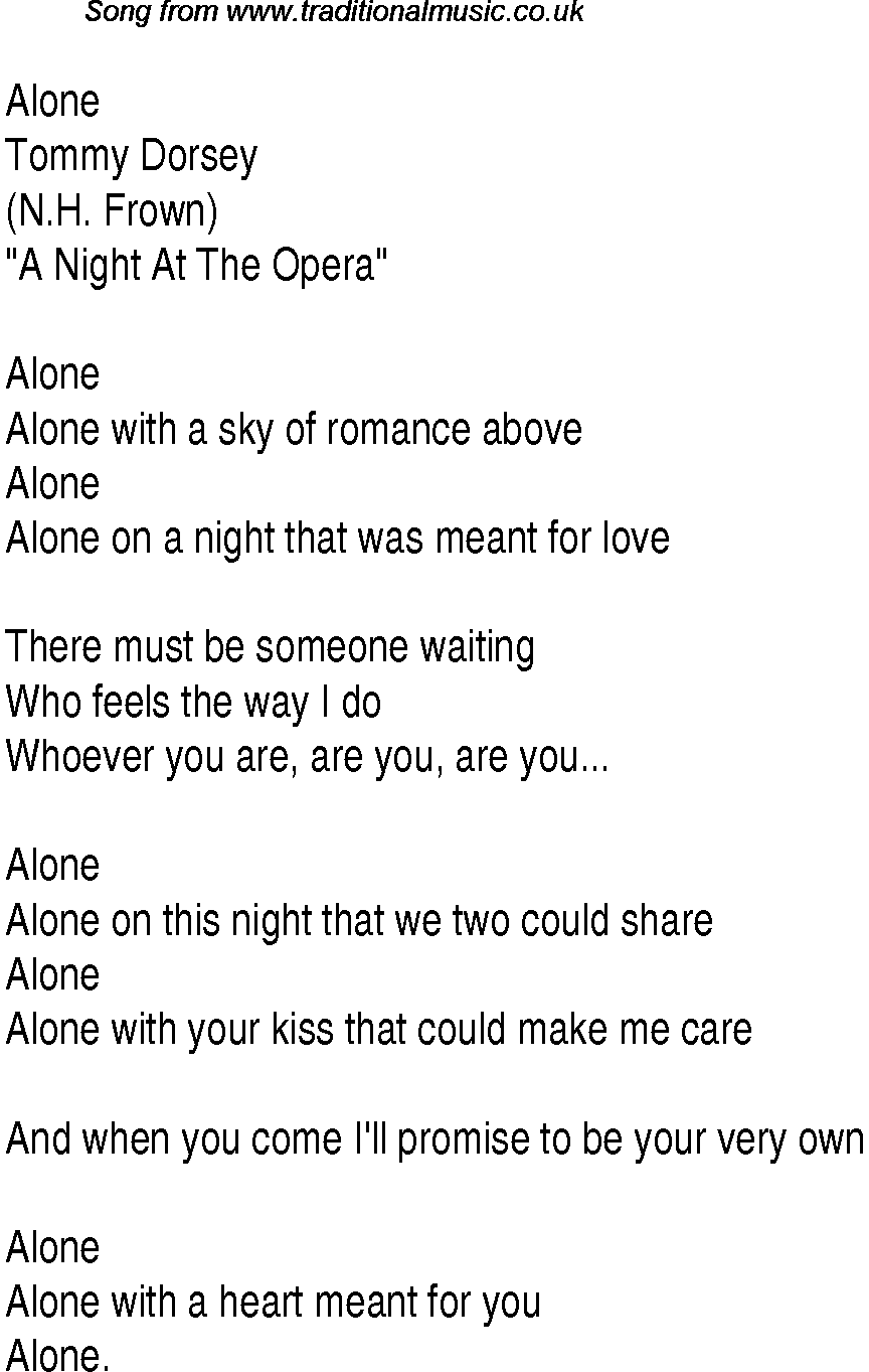 Music charts top songs 1936 - lyrics for Alonetd