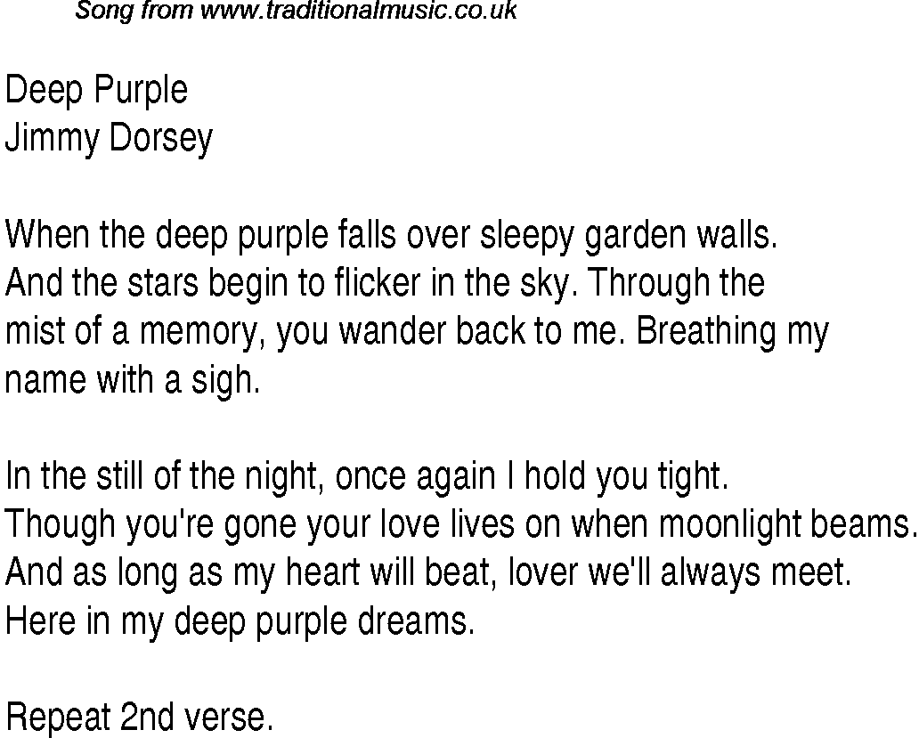 Music charts top songs 1939 - lyrics for Deep Purplejd
