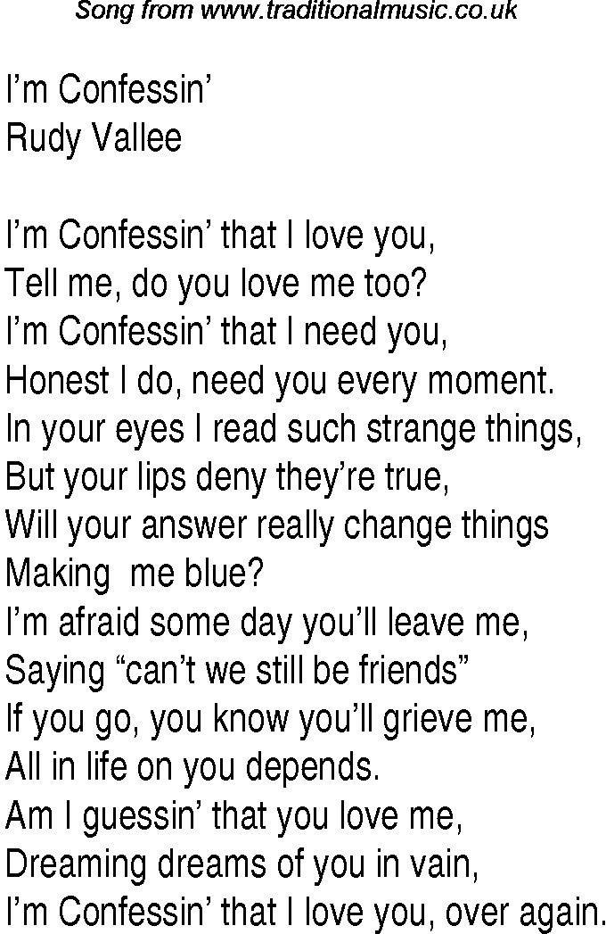 Music charts top songs 1930 - lyrics for Im Confessinrv
